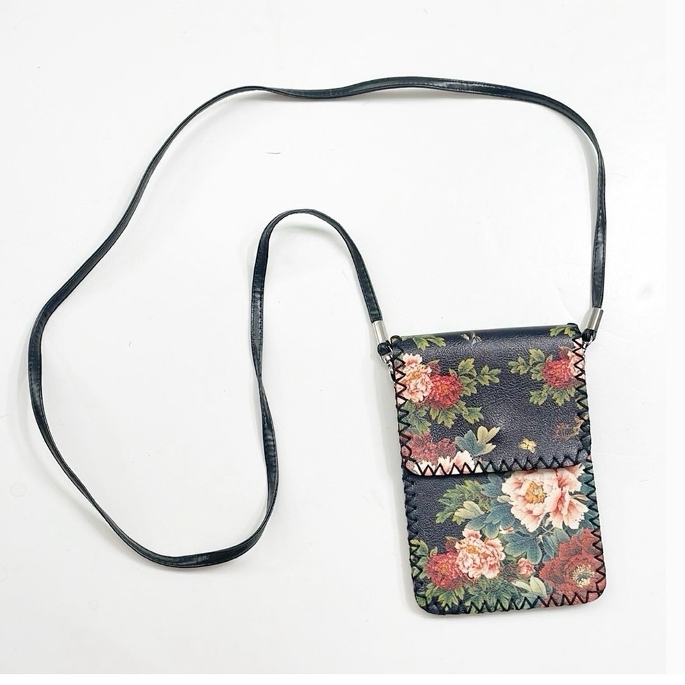 Floral print pouch crossbody bag